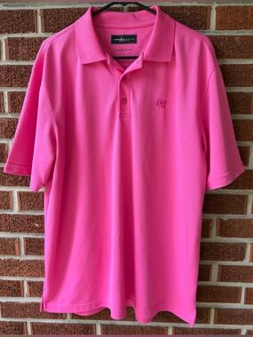 Loudmouth Men's Heritage Polo Passion Pink Short Sleeve Golf Shirt Size Large